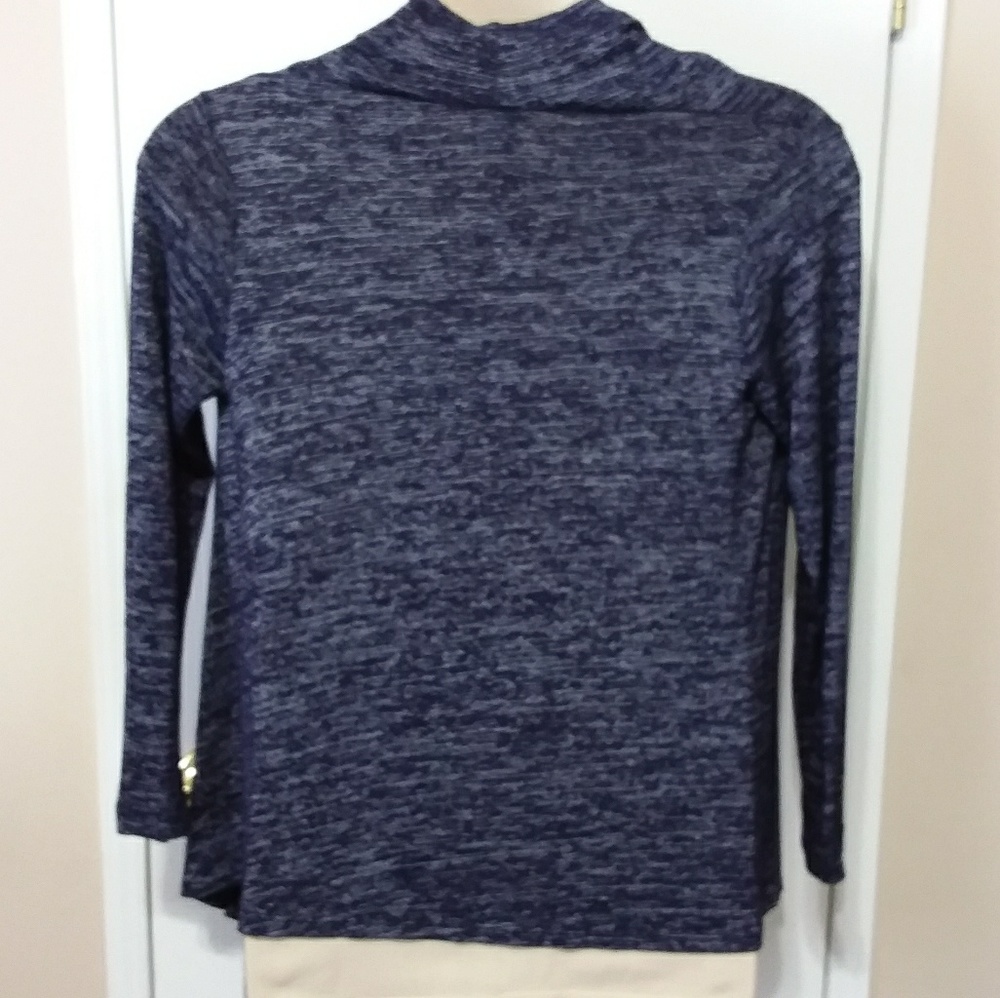 ☆☆SOLD☆☆ Bobeau Heathered Blue One-Button Cardigan - Picture 3 of 8